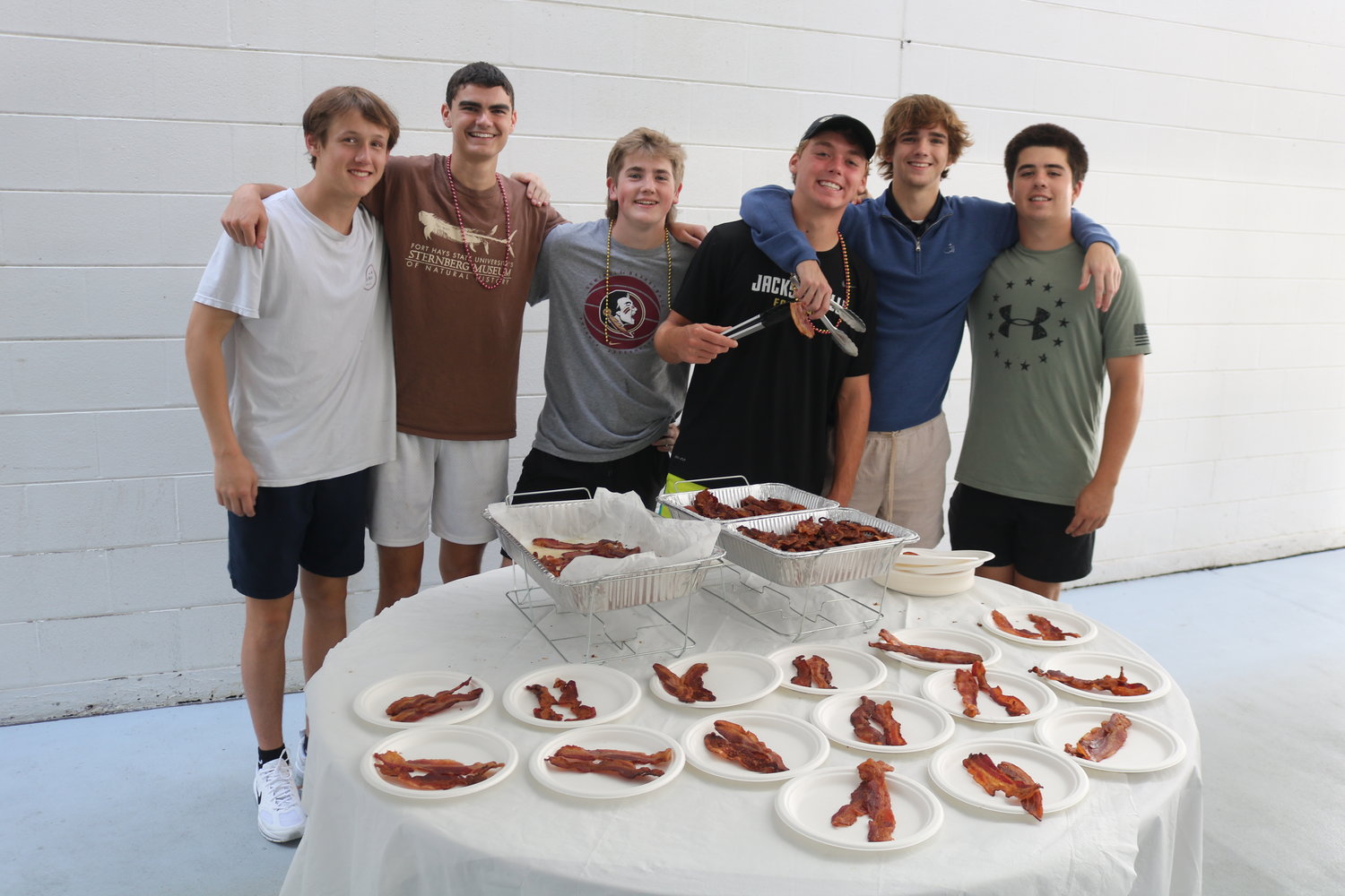 Roughly 1,500 slabs of bacon were cooked for the event.